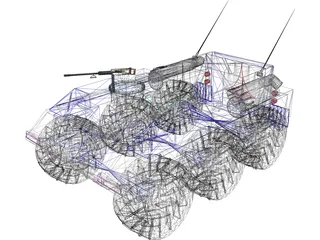 M-116a Wheeled Armored Personel Carrier 3D Model preview