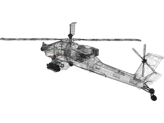 Boeing AH-64A Apache 3D Model preview
