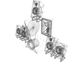 Creative Inspire T5400 Speakers 3D Model preview