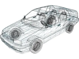Volkswagen Jetta/Vento (1993) 3D Model preview