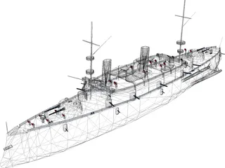 Olympia Armored Cruiser 3D Model preview