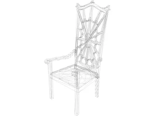 Chair Arm Highback Victorian 3D Model preview