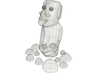 Easter Island Statue 3D Model preview