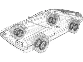 DMC DeLorean (1980) 3D Model preview