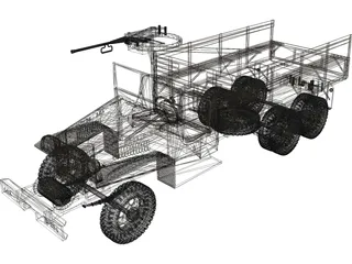 GMC Truck 6x6 3D Model preview