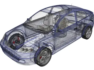 Opel Astra Coupe (1998) 3D Model preview