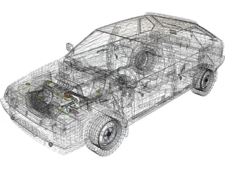 VAZ 21093 Lada Samara 3D Model preview