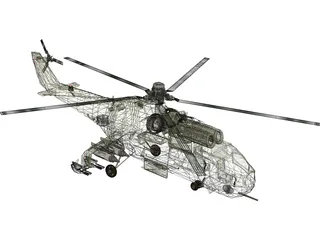 Mil Mi-24 Hind B 3D Model preview