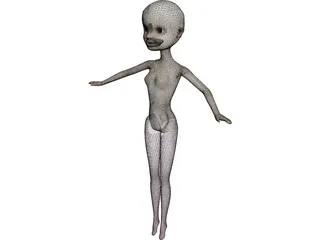 Pink Pixie Fairy 3D Model preview