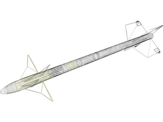 AIM-9M Sidewinder Missile 3D Model preview