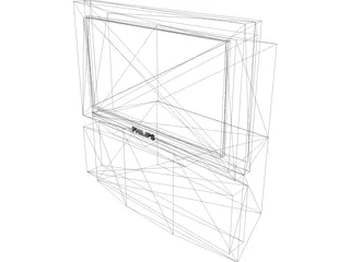 TV Rear Projection Screen 3D Model preview