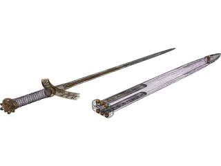 Sword Ornate Kings 3D Model preview