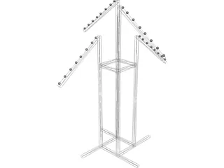Waterfall Garment Rack 3D Model preview