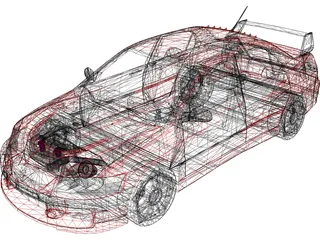 Mitsubishi Lancer Evolution IX MR 3D Model preview