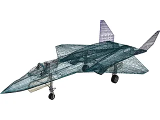 YF-23 Military Fighter Jet 3D Model preview