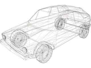 Volkswagen Golf Convertible 3D Model preview