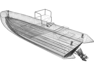 Inflatable Boat 3D Model preview