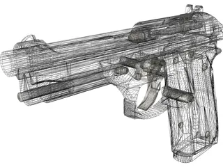Beretta Articulated 3D Model preview