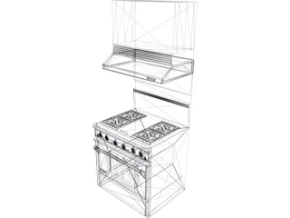 Jenn-Air Gas Range 3D Model preview