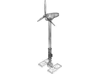 Windmill Turbine 3D Model preview