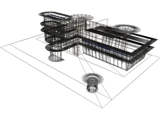 Modern Glass Building 3D Model preview