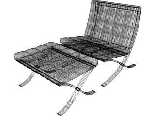Chair Designer Footrest 3D Model preview