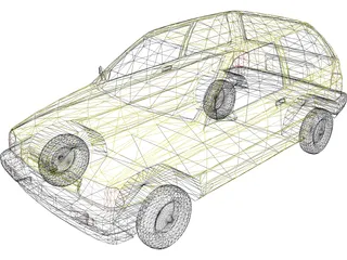 Ford Festiva (1987) 3D Model preview
