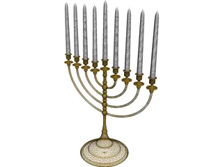 Menorah 3D Model preview