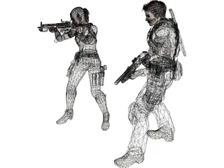 Special Team Resident Evil Character 3D Model preview