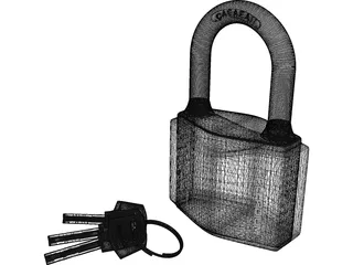 Lock Pad with Keys 3D Model preview