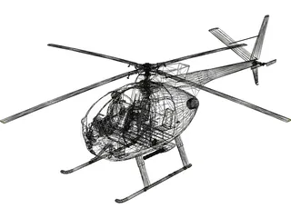 Hughes OH-6A Cayuse 3D Model preview