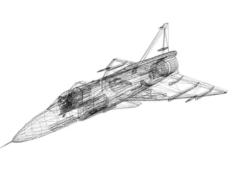 Saab-37 Viggen 3D Model preview