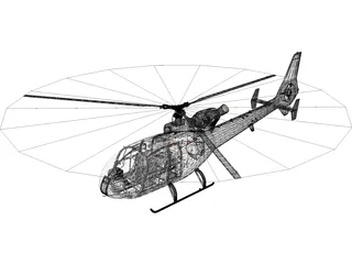 SA342 Gazelle 3D Model preview