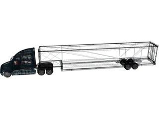 Freightliner Truck and Trailer 3D Model preview