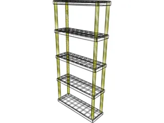 Plastic Shelf Unit 3D Model preview
