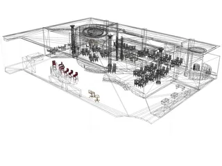 Restaurant 3D Model preview