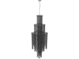 White Chandelier 3D Model preview