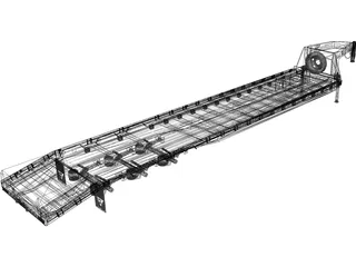 Gooseneck Trailer 3D Model preview