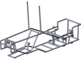 Recumbent Bike Frame 3D Model preview