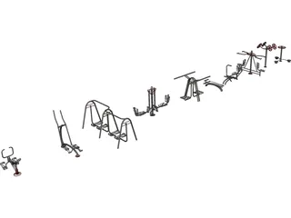 Sport Fitness Set 3D Model preview