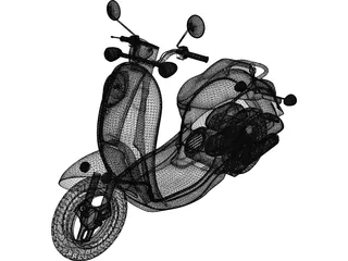 Vespa Scooter 3D Model preview