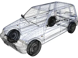 Daewoo Tico SX (1998) 3D Model preview