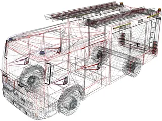 Mercedes-Benz Atego Brandweer Fire Truck 3D Model preview
