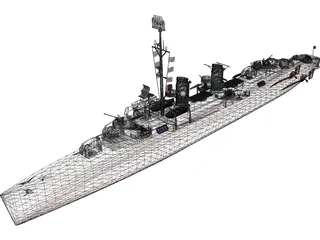 USS Fletcher 3D Model preview