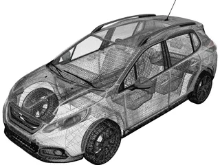 Peugeot 2008 (2013) 3D Model preview