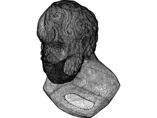 Socrates Bust Sculpture 3D Model preview