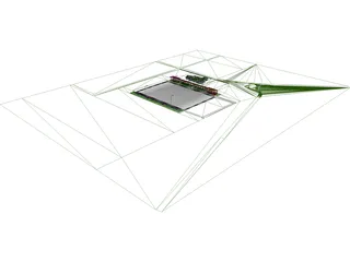 Football Stadium with Pub 3D Model preview