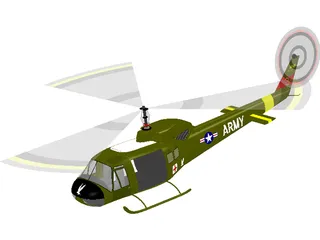 Bell UH1-B Huey 3D Model preview