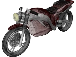 Racing Motorbike Concept 3D Model preview