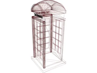 Phone Booth UK 3D Model preview